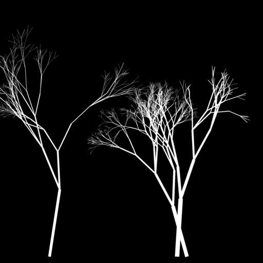 Contrasting Bare Trees Silhouette gobo for Blender