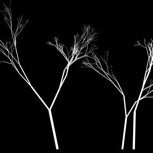 Pair of Bare Trees with Fine Branches gobo for Blender