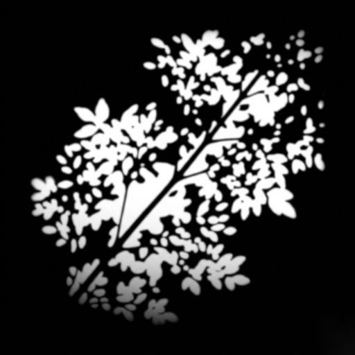 Dense Leafy Branch Silhouette