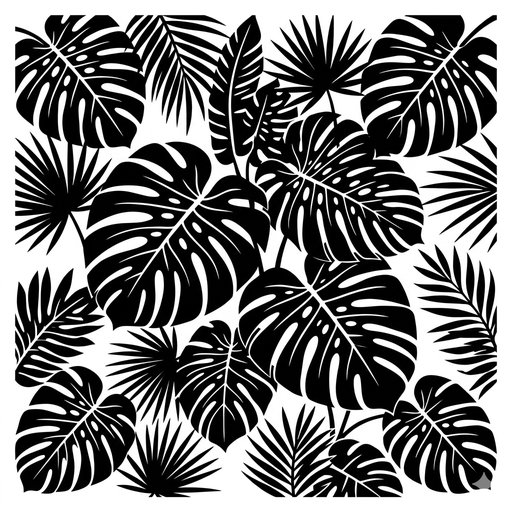 Dense Tropical Leaves Pattern