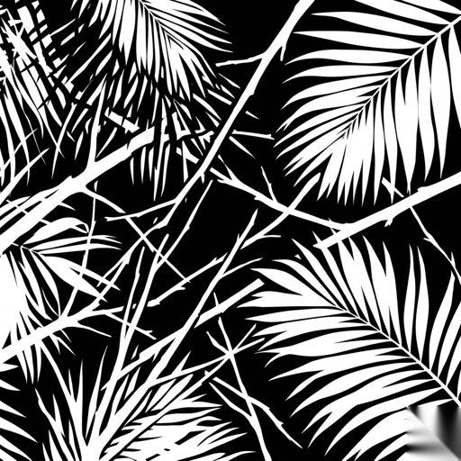 Overlapping Palm Fronds and Bare Branches gobo for Blender