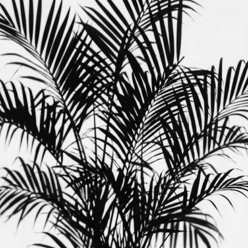 Shadow Of Potted Palm Fronds