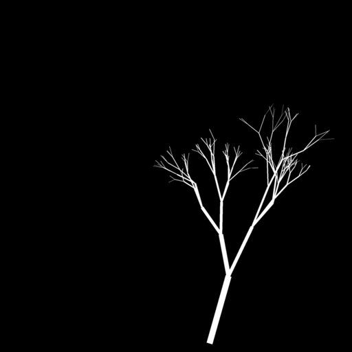 Small Leaning Bare Tree Silhouette