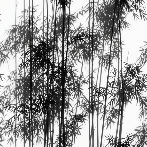 Shadow Of Tall Bamboo Stalks