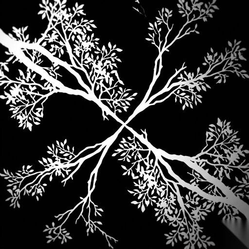 Symmetrical Leafy Tree Branches