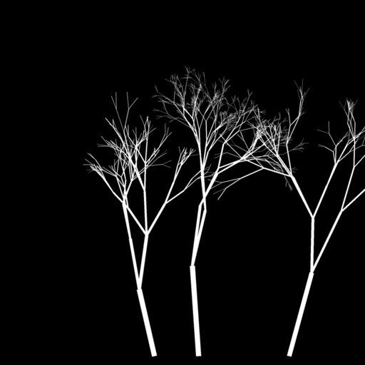 Group of Slender Bare Trees gobo for Blender