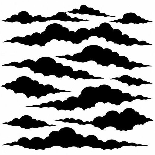 Oriental Layered Clouds Silhouette