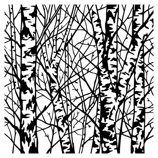 Birch Forest Silhouette
