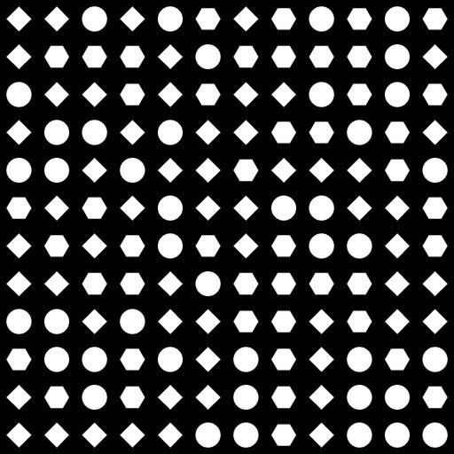 Varied Circle Hexagon Diamond Grid