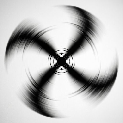 Spinning Four Blade Propeller Radial Blur