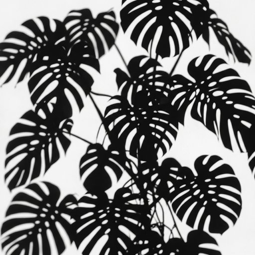 Shadow Of A Split-Leaf Philodendron